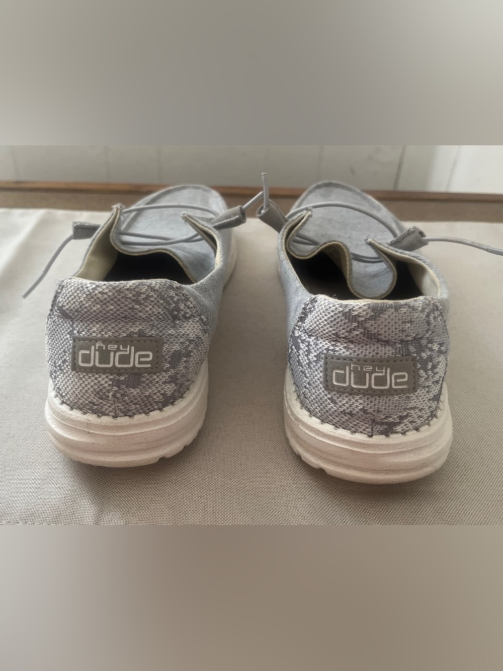 HEYDUDE Women's Wendy Stretch Fleece Glacier Grey Size 11| Women's Slip On Shoes